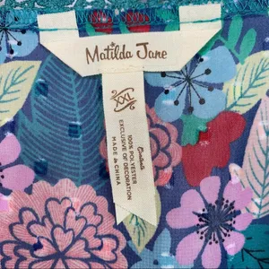 Matilda Jane Green Floral Sheer Large Kookaburra Blouse Sz.XXL thumbnail 7