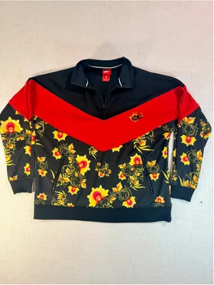 Nike Russian Floral Khokhloma Windrunner Half Zip Pullover & Leggings Set M S thumbnail 4