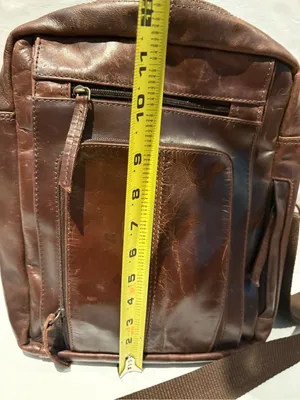 Classic Brown Leather Crossbody Messenger Bag for Men or Women. thumbnail 6