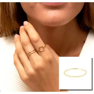 NEW Dainty 14k Gold Plated‎ S925 Bead Ball Ring, Jewelry, Size 7 thumbnail 16