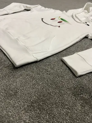 Arket White Pullover Hoodie with Yellow Label thumbnail 3