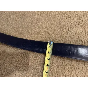 Accessory Lady Navy Blue Leather Belt Size M with Gold Tone Accent Buckle thumbnail 14