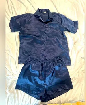 Canda silk like pajama set size M Blue Size M thumbnail 1