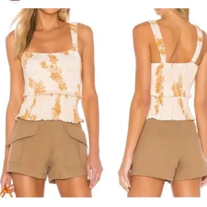 Intimately Free People Hannah Floral Printed Cami in Ivory Size XS thumbnail 2