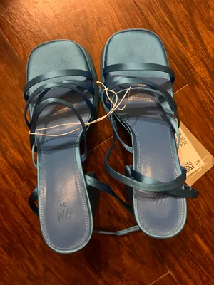 H&M platform satin look heels thumbnail 3