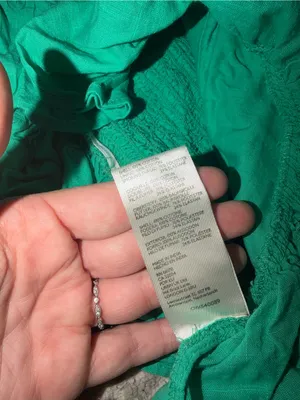 Free People Green Ruched Halter Crop Top Boho 100% Cotton Size Small thumbnail 5