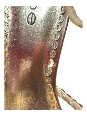 bebe cage multi-strap Metalic gold sandals with a snakeskin-textured look thumbnail 11