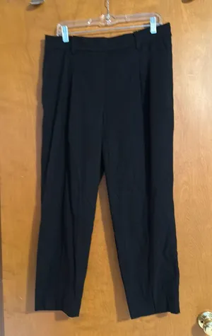 Loft Pull-On Black Dress Pant L thumbnail 1