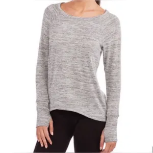 ATHLETA Shiva Linen Metallic Shimmer Long Sleeve Top in Gray Heather Size XS thumbnail 2