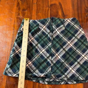 Altar'd State Green Plaid Flannel Mini Skirt Size S A-Line Side Zip G1207V080JD thumbnail 5