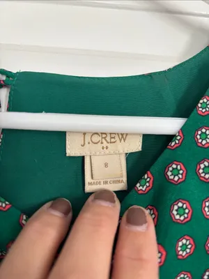 J. Crew Green Printed Short Sleeve Shift Dress thumbnail 2