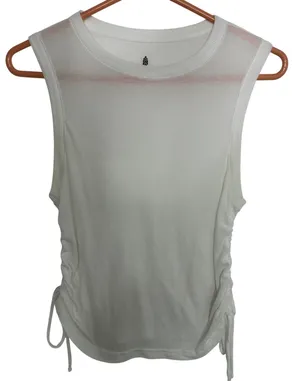 Free People Movement white ribbed tank cropped soft girl casual minimalism small thumbnail 1