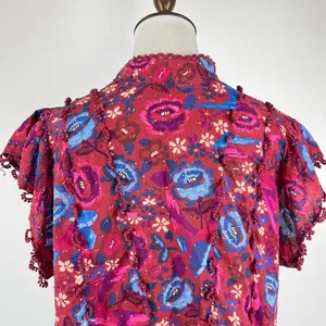NWOT Farm Rio Cotton Floral Birds Blouse Size S thumbnail 4
