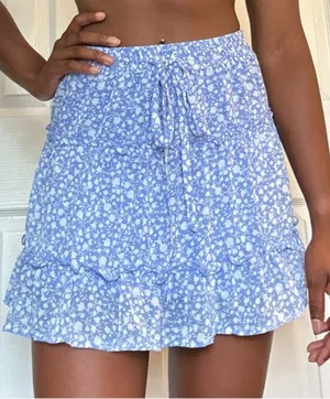 Blue Floral Skirt  thumbnail 1
