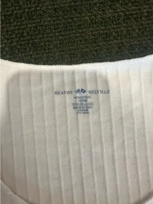 Brandy Melville White Long Sleeve Cropped Top thumbnail 3
