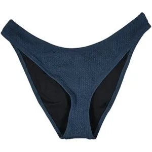 J. Crew‎ Textured curved-waist cheeky bikini bottom in Navy L NWT thumbnail 2