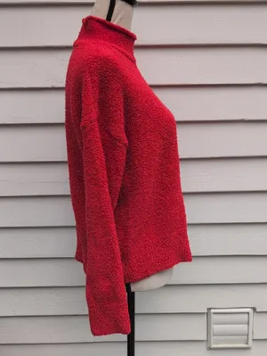 Sincerly Jules Fuzzy Turtle Neck Sweater Red thumbnail 3
