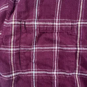Woolrich Women’s Size 10 Plaid Flannel Button Front Long Sleeve Shirt Burgundy thumbnail 9