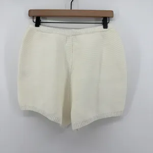 Sabo Skirt Cream Knit Shorts High Waist Drawstring Lounge Ivory Small US 4 EUC thumbnail 3