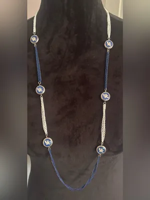 NWT Kentucky Wildcats UK Blue & White Logo Necklace & Bracelet Jewelry Set thumbnail 3
