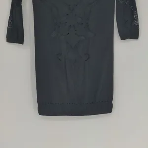 Intimately Free People Black Floral Lace Mini Dress M/L 3/4 Sleeve Stretch thumbnail 14