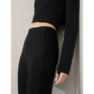 Athleta Move Easy Split Hem Pants Womens 14 Petite Short Black Flare athleisure thumbnail 3