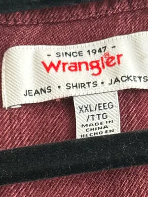 Wrangler Womens XXL Burgundy Plaid Pintuck Tunic Blouse Western Boho Cowgirl thumbnail 4