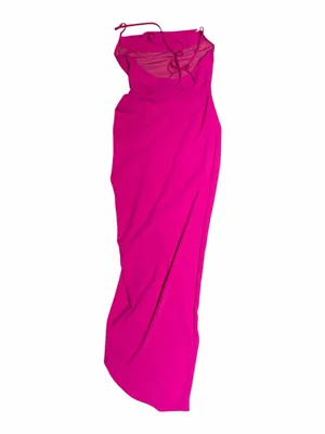 Amanda Uprichard Hot Pink Cowl Neck Maxi Dress – Small thumbnail 2