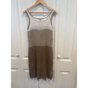 Tommy Bahama‎ Cream And Tan Crochet Swim Cover Up Size Large thumbnail 2