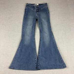 Free People Jeans Womens 27 Blue Medium Wash Mid Rise Flare Stretch Denim thumbnail 1
