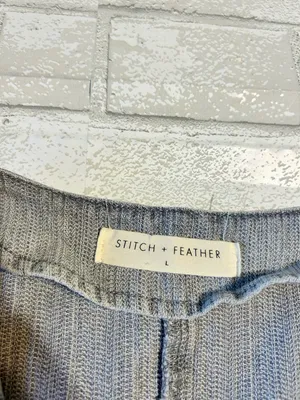 Stitch & Feather Light Blue Denim Romper Size L thumbnail 3