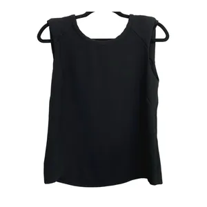 ZARA Perfect Sleeveless Lightweight Blouse Open V Neck Key Hole Back Small Black thumbnail 2