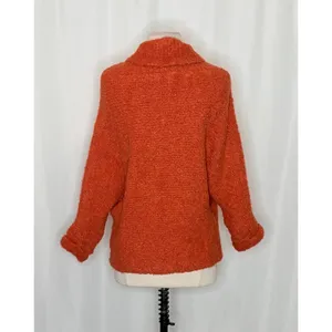 SUNDANCE Laurel Breeze Cardigan Sweater Solid Orange Boucle Knit Wool Small thumbnail 8