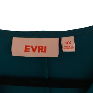 EVRI Women Teal V Neck Long Sleeve Tunic Top Plus Size 0X Loosefit Comfort Work thumbnail 3