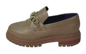 Anthropologie Women's Brown Lug Sole Gold Chain Chunky Platform Loafers Shoes 6 thumbnail 1
