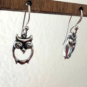 Sterling Silver Owl Dangle Earrings thumbnail 3