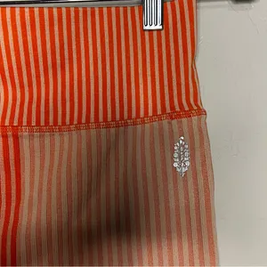 Free People Movement Striped‎ Mixing Papaya Color Block Orange Athletic Shorts thumbnail 6