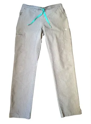 Figs womens Cargo Pants in Gray with Teal Accent thumbnail 1