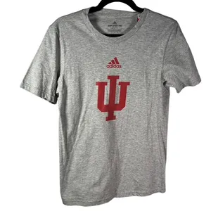Adidas Indiana Hoosiers IU Amplifier Tee Shirt Gray XS New‎ College Athleisure thumbnail 1