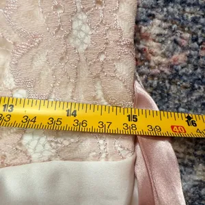 Jessica McClintock Gunne Sax Strapless Bubble Hem Mini Dress Ivory Pink Size 11 thumbnail 8