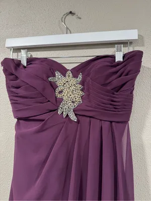 Morilee Strapless Plum Evening Gown Purple Size 2 thumbnail 4
