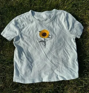 Hollister Sage Green Baby Sunflower Tee Size XS thumbnail 1