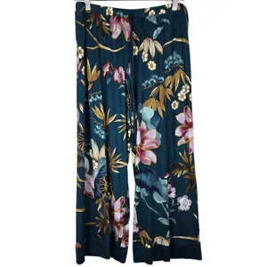 Linea Donatella Teal Floral Robe & Pants MHK197 Large NWT Pajama Set thumbnail 4