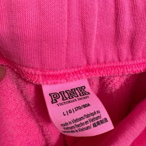 PINK Victorias Secret Cinched Crop Hoodie‎ & Sweatpants Atomic Pink Set L/XL thumbnail 7
