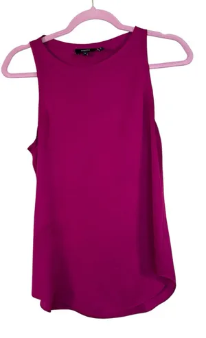 Theory Magenta Pink Silk Sleeveless Blouse Womens S Classic Corpcore Fall Top thumbnail 1