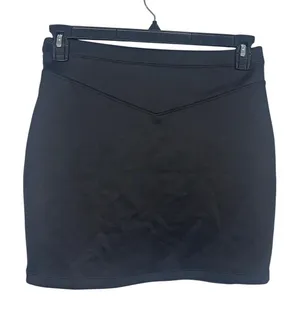 Free People Mini Skirt Stretch Black Women's Size Small Short Elastic Waistband thumbnail 1