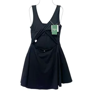 NWT Halara SoftlyZero Easy Peazy Active Dress Black Built-In Shorts Size XS NEW thumbnail 3