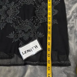 Abercrombie & Fitch Beaded Mesh Mini Tank Dress S Black Whimsigoth Dark Fairy thumbnail 7