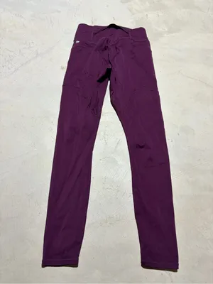 Fabletics motion365 Purple Stretch Active Leggings with Yellow Drawcord medium thumbnail 3