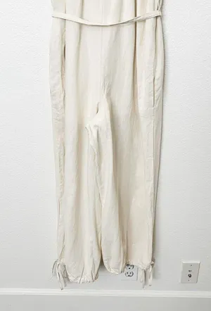 [Urban Outfitters] Cream Linen Blend Open Back Sleeveless Palmer Jumpsuit Sz XS thumbnail 8